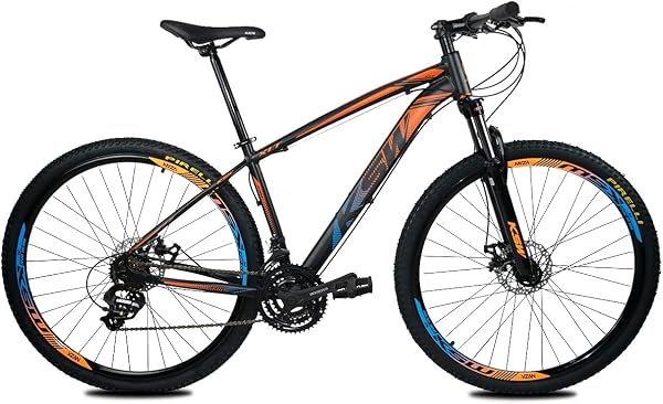 Bicicleta Aro 29 KSW XLT Color 24v Freio Hidráulico, Câmbios Shimano, Suspensão com Trava