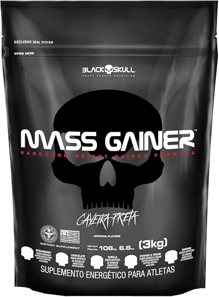 Black Skull Mass Gainer Refil 3kg Sabor Chocolate