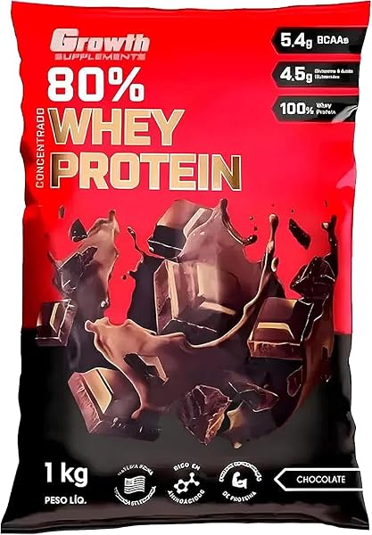 Growth Supplements Whey Protein Concentrado 80% - 1kg Chocolate