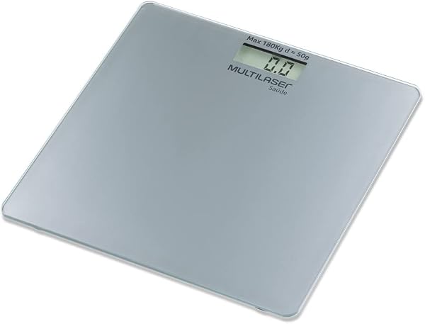 Multilaser Saúde HC411 Balança Digital Recarregável por USB em Vidro Temperado