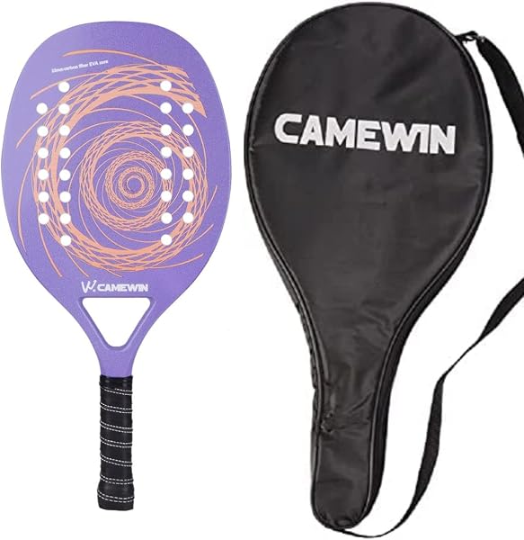 Raquete de Beach Tennis Camewin Fibra de Carbono e Vidro (Roxo)